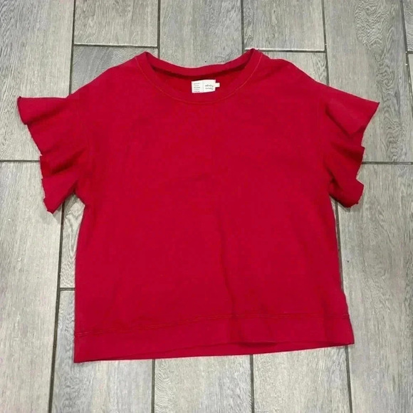 Anthropologie Saturday Sunday Ellie Sweatshirt Ruffle Sleeve Size medium - Picture 3 of 5
